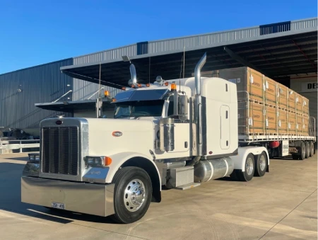 Evenrange delivery truck loaded with concrete curing compound products